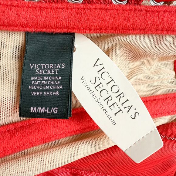 NEW Victoria's Secret Very Sexy Red Waist Cincher Corset Garter Lace Women's M/L - Picture 9 of 12